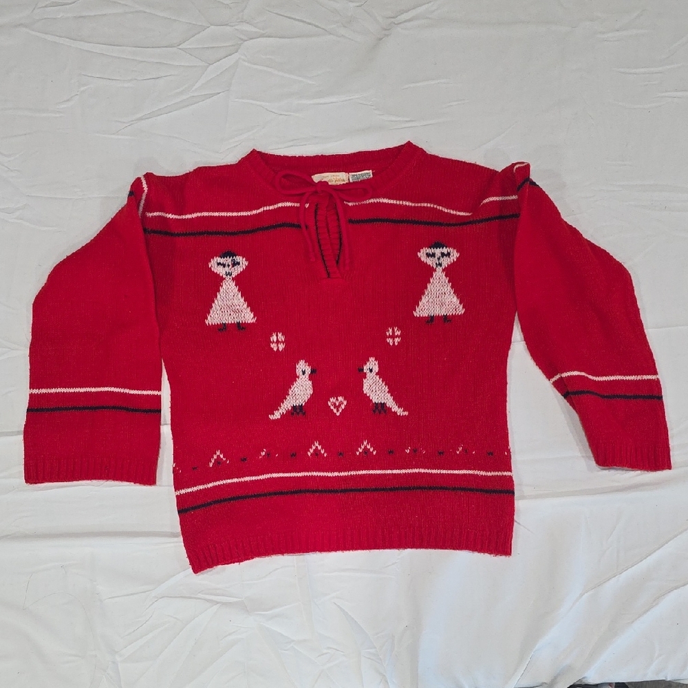 Elegant Red Women's Sweater with Unique Design